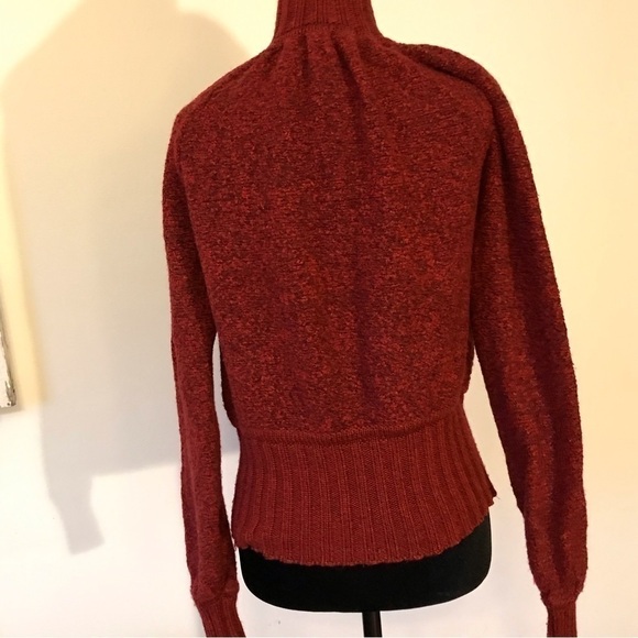 Moda International women’s cardigan sweater, size small.  Cranberry coloured. - Picture 3 of 6
